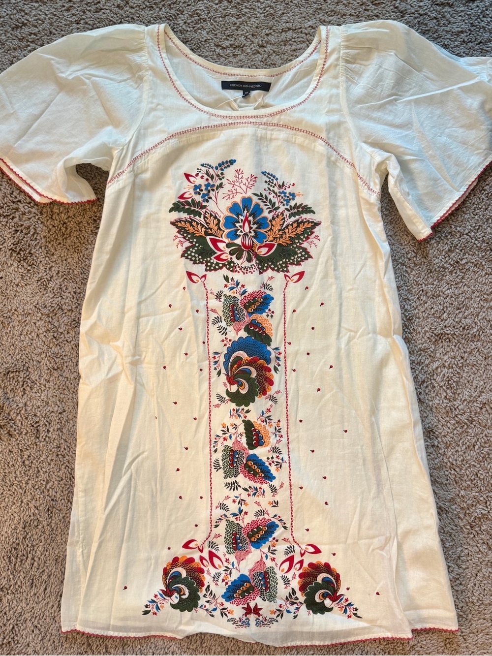 French Connection floral boho dress Cream Tunic dress